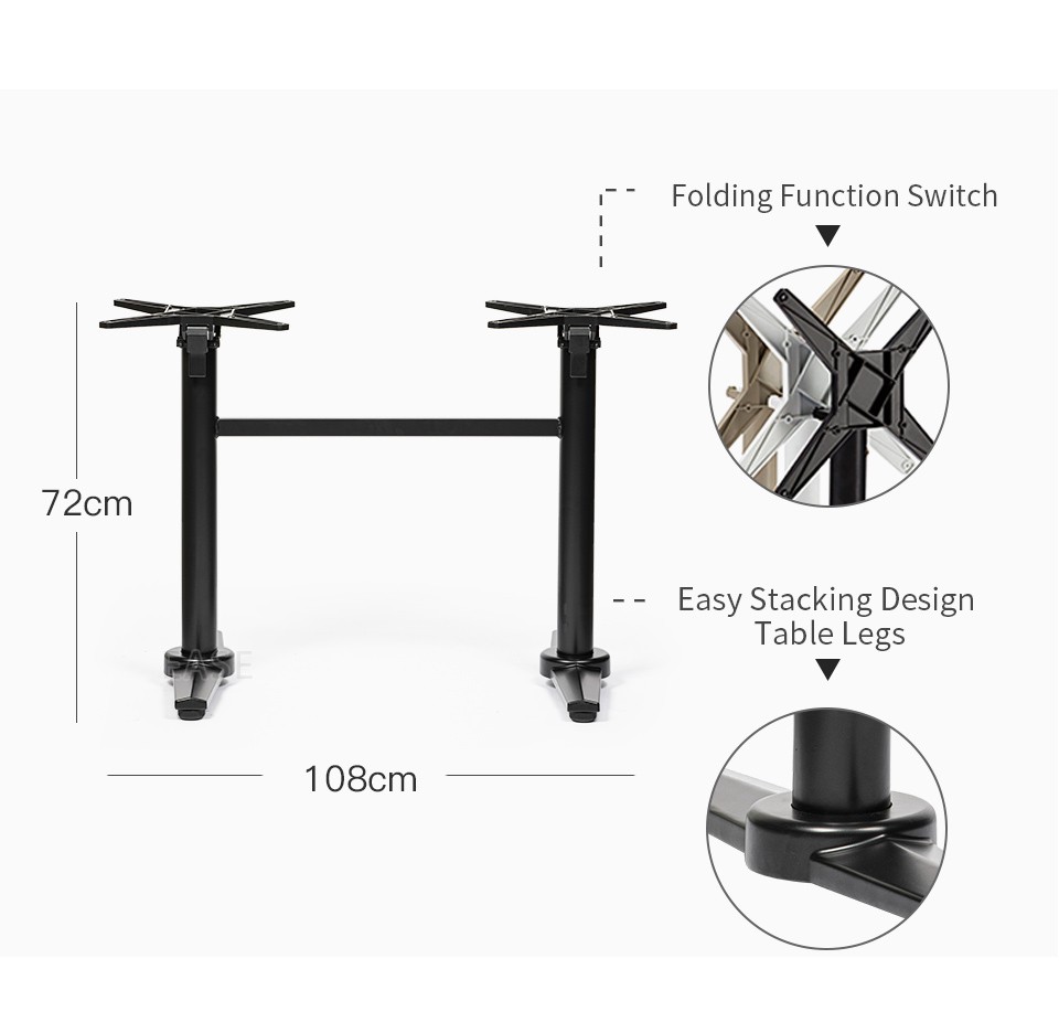 E985504 twin leg aluminum table bases manufacturers suppliers factory